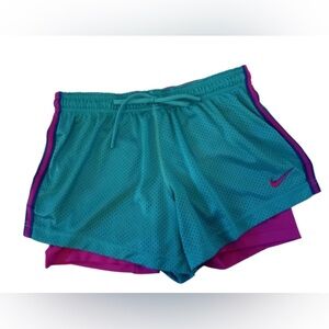 Nike Pro Combat double up 2 in 1 mesh shorts Medium